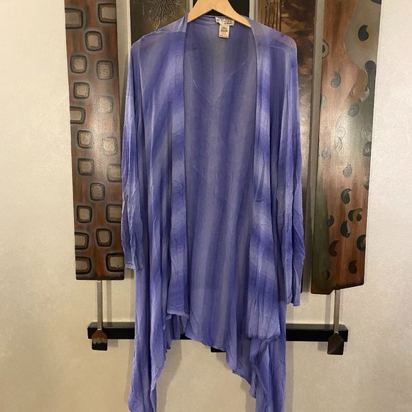 Long cardigan in shades of purple by Attitudes. L - Picture 3 of 4